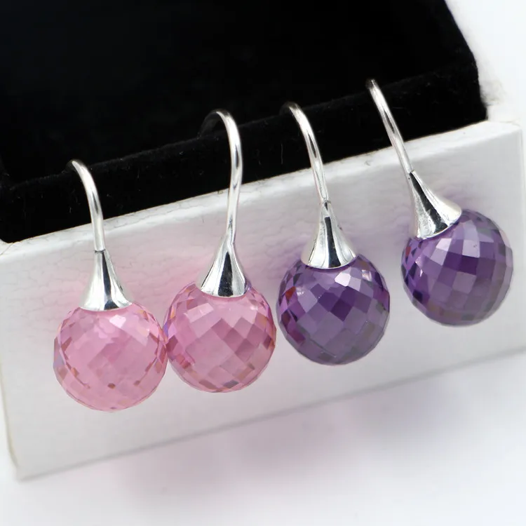 

Authentic 925 Sterling Silver Earring Frosted Droplets Hanging Studs Earring For Women Wedding Gift Fine Diy Jewelry