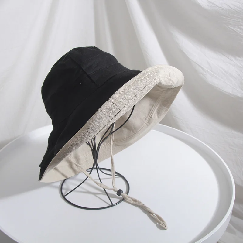 Для женщин летнее солнце шляпа Повседневное шляпа с широкими полями K поп в Корейском стиле Harajuku шапка, защищающая от УФ-излучения Двусторонняя без рукавов; Пляжная футболка в сложенном виде Рыболовная Шапка