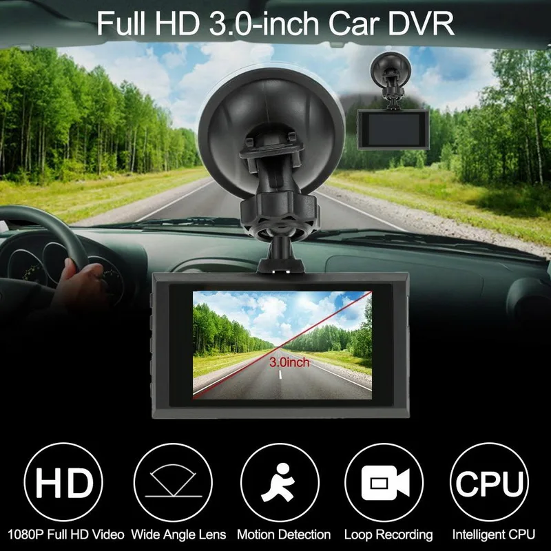 TOSPRA 3 0 &quotIPS дисплей экран Автомобильный видеорегистратор камера Full HD 1080P зеркало