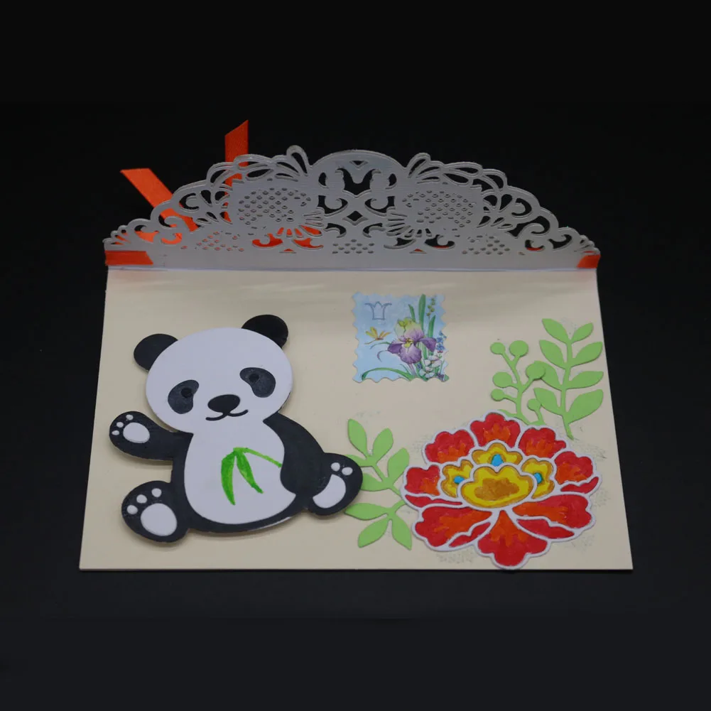 

Animal Metal Cutting Dies Panda Frame Greeting Card making Stencils for DIY Scrapbooking Craft Die Decorative Embossing Cute