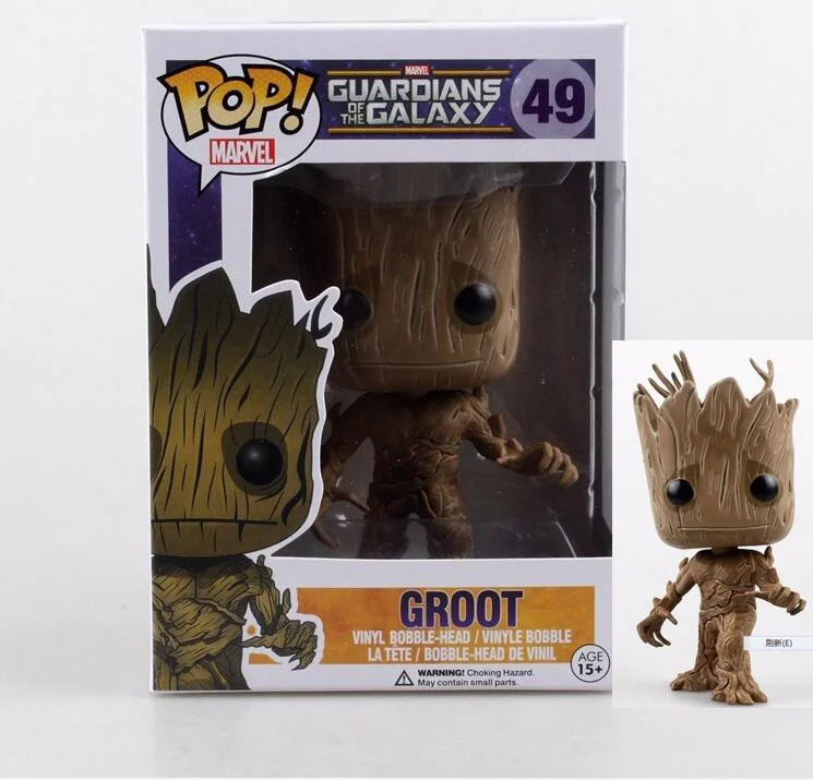 Funko POP Marvel стражи Галактики Grootted Avengers3 groots brinquedos фигурка игрушки для детей Рождественский подарок - Цвет: BOX