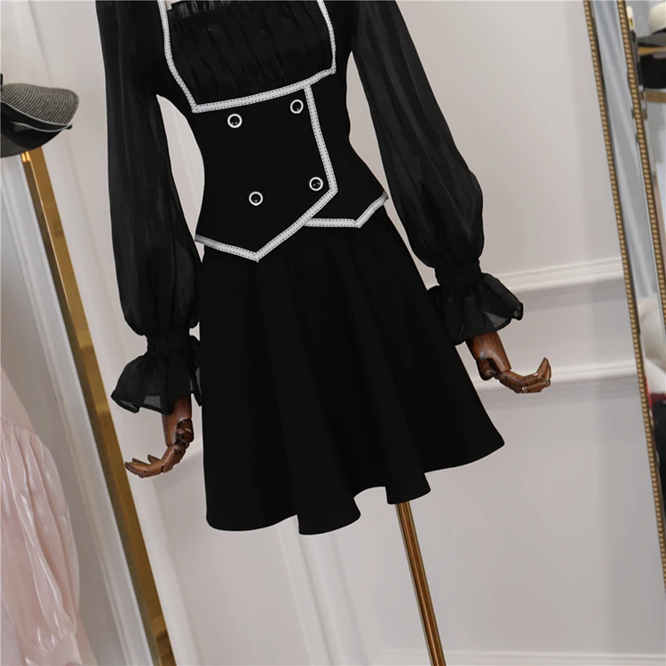 HIGH STREET/ стильный Дизайнерский Костюм года, комплект женской двухслойной блузки, топ, юбка, комплект
