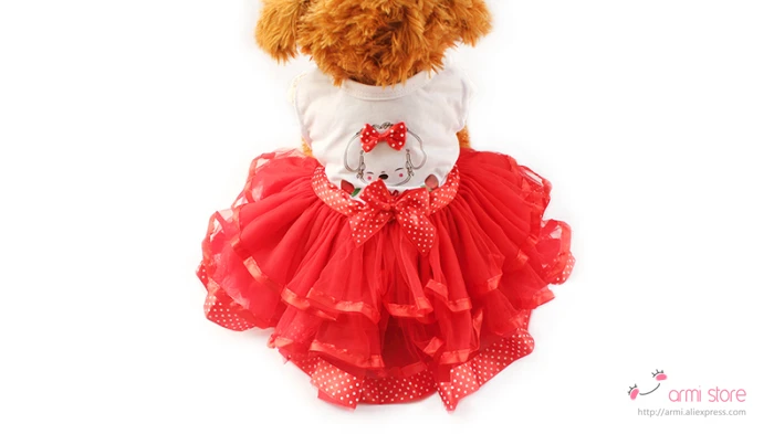 Armi магазин мультфильм щенок шаблон платья для собак девушка собака платье 6071031 Pet принцесса поставки юбок XS, S, M, L, XL