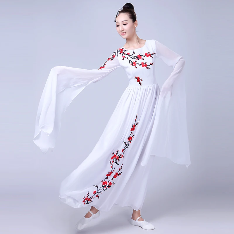 2019 новый костюм женский взрослый элегантный в китайском стиле Одежда для выступлений классический этнический танцевальный костюм с