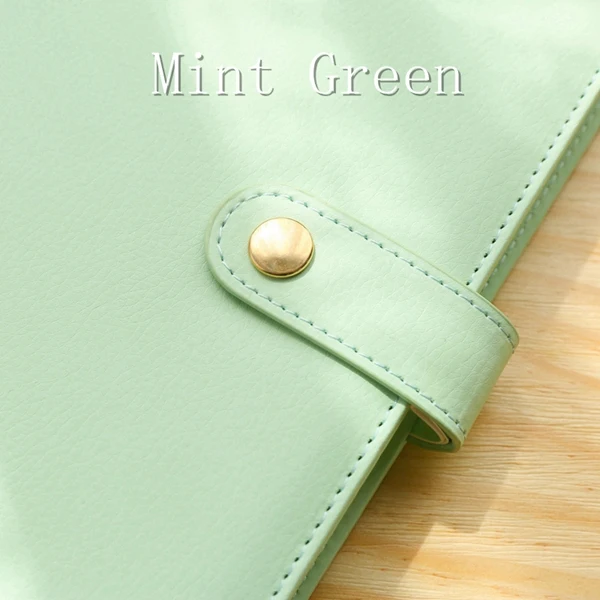 Mint Green A5 ноутбуков 80 листов сетки бумаги искусственная кожа Журнал простота книга свежие стили канцелярские принадлежности - Цвет: Mint Green