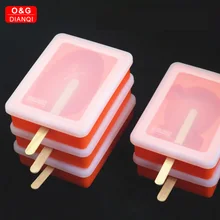 Домашние Еда Класс силиконовая форма для льда «формы для крема "сделай сам" Мороженое Лоток Морозильник Мороженое бар формы, тем самым позволяя зернам раскрыться крышка с палкой