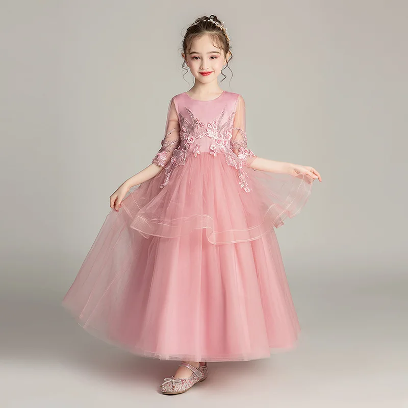 Великолепное платье с блестками и цветочным узором для маленьких девочек; Детские праздничные Платья с цветочным принтом; одежда принцессы с юбкой-пачкой для маленьких детей; От 6 до 13 лет
