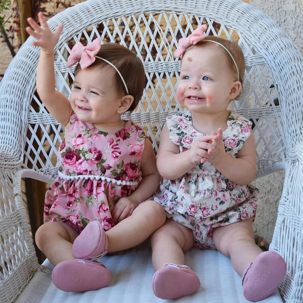 Baby Floral Print Rompers 2017 Toddle Girls Rompers England Style With Cover Button Cotton