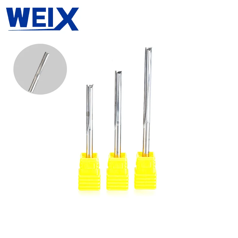 

UCHEER 6mm 1pcs Two Flutes Solid Carbide router bits for wood CNC Straight Engraving Cutters woodworking end mill