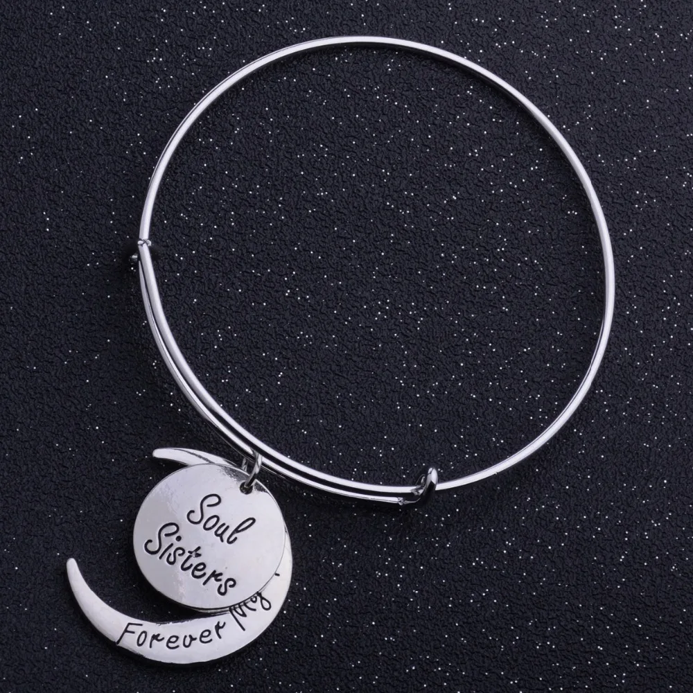 Браслет с подвеской Soul Sister Forever My Friend Moon ювелирное изделие для женщин и друзей