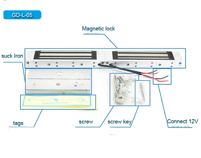 12v 480ma Electric Magnetic Lock Electromagnetic Door Lock