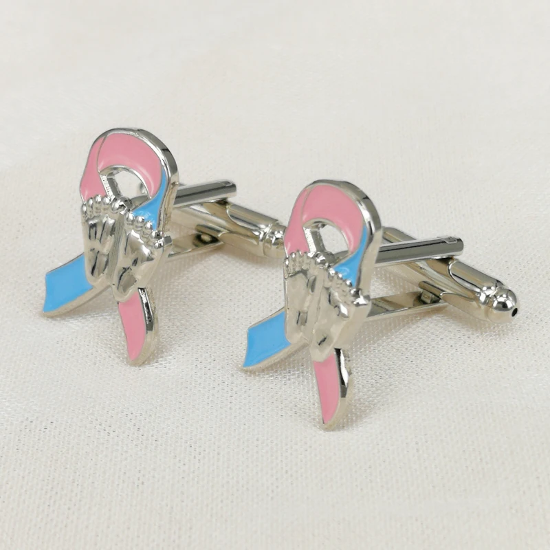 Ectopic женские принты для беременных розовые и Синие запонки в виде ленты|cufflinks
