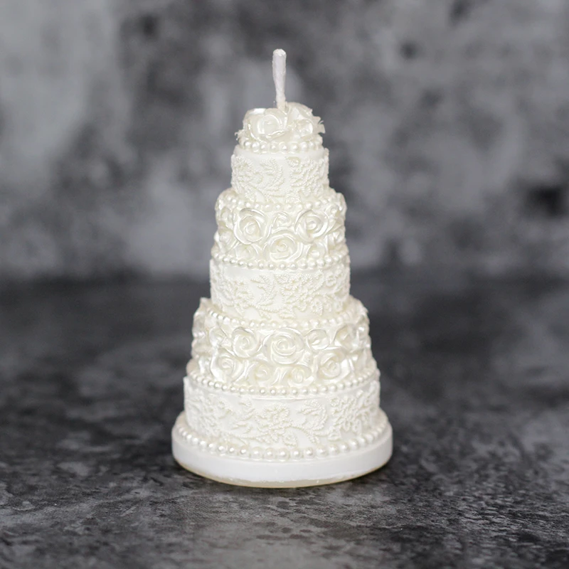 

Silicone Soap Candle Mold Wedding Cake Shape Resin Clay Candle Mould Fondant Cake Decorating Tool