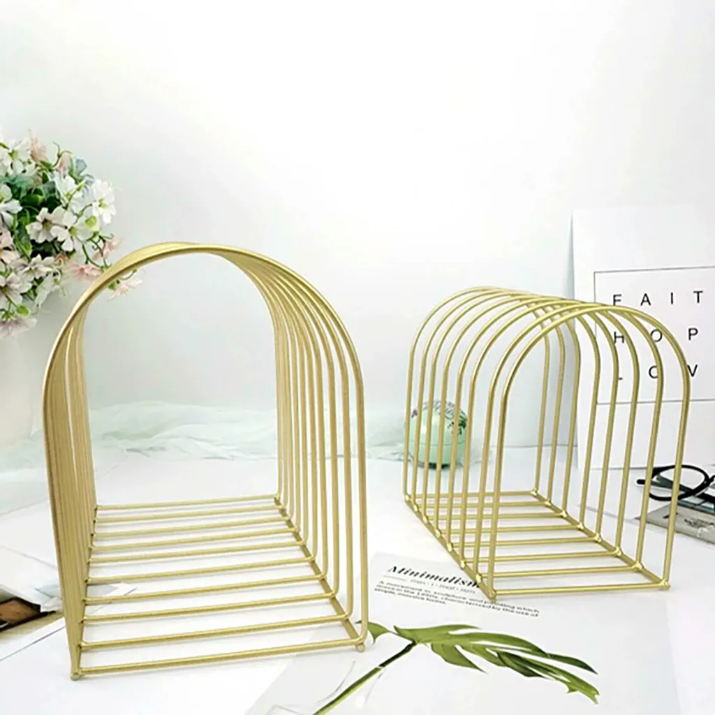

File Organizer Wrought Iron Book Stand Storage Folding Stationery Bookshelf storage Student Dome Bookshelf Storage