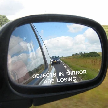 

New Car Rear View Mirror Stickers "OBJECTS IN MIRROR ARE LOSING" Pattern Sticker Reflective Waterproof Vehicle Mirrors