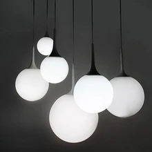 Milk Globe Glass Shade Pendant Lights Lampada Led Lamp For Bar Restaurant Dining Room Decorative Hanging Pendant Lamp Fixtures