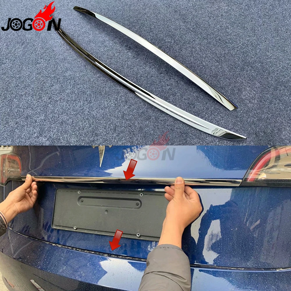 

Glossy For Tesla Model 3 2017 - 2019 Rear Trunk Door Strip Molding Cover Trim Stainless Steel Accessories
