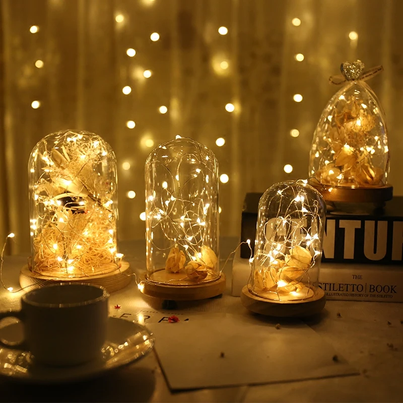 

1-10M LED Battery Operated Copper Wire String lights Holiday Fairy lights for Christmas Party Wedding home led light Decoration