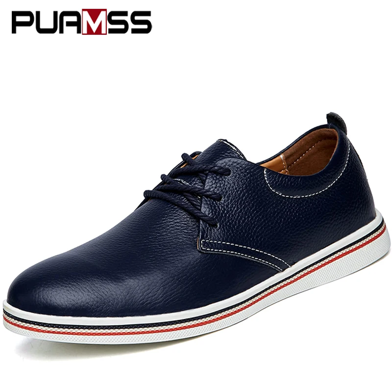 

Men Leather Casual Shoes 2018 New Men Social Shoes Flat Fashion Male Formal Shoes Quality Men Casual Shoes