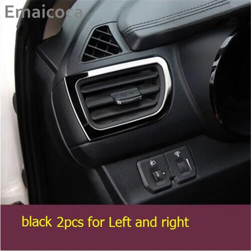 left right 2pc black Emaicoca автомобильный Стайлинг автомобиля-Стайлинг Рамка для украшения выходного отверстия наклейка чехол для Kia K2 Rio 2011- авто аксессуары - Название цвета: left right 2pc black