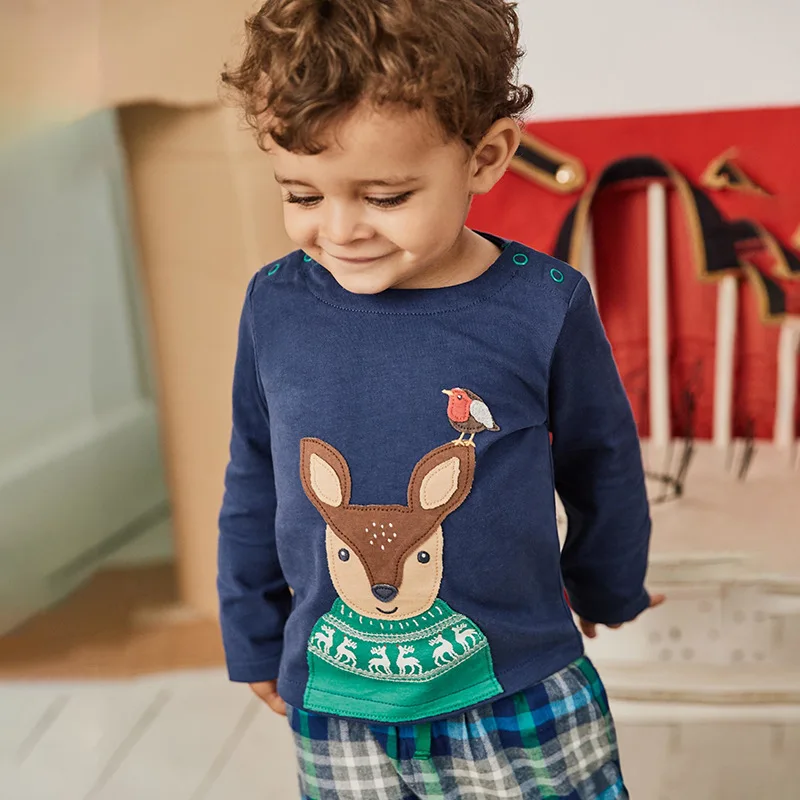 Little maven/комплект осенней одежды из 2 предметов с рождественским оленем для маленьких мальчиков и девочек 2-7 лет, изысканные Детские наряды для малышей