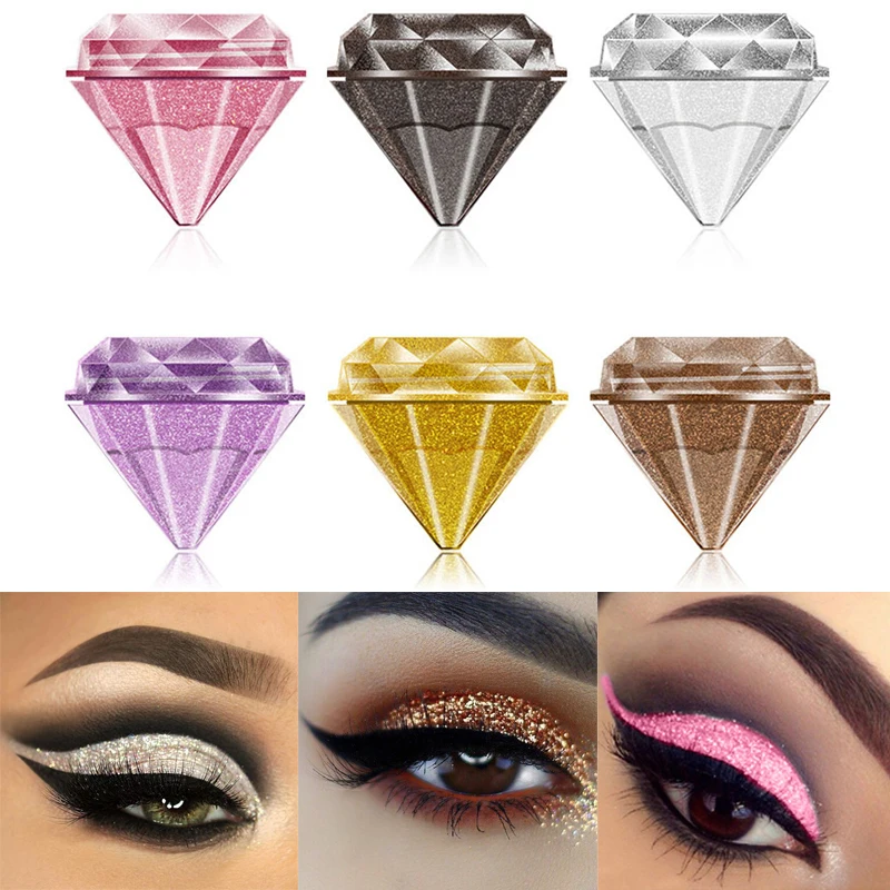 

Diamond Single Glitter Eyeshadow Makeup Palette Pigments Metallic Jelly Eye Shadow Gel Shimmer Glow Brighten Eyes Cosmetics