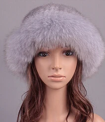 Роскошные меховые шапки-бомберы из натуральной лисы на осень и зиму, женские роскошные шапки, стильные шапки из натурального меха для женщин - Цвет: Saphire blue