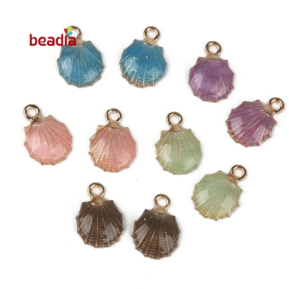 

Colorful 10pcs Heart Half Love Sea Animal Conch Shell Starfish DIY Pendant Ornaments Enamel Charm Earring Necklace Jewelry