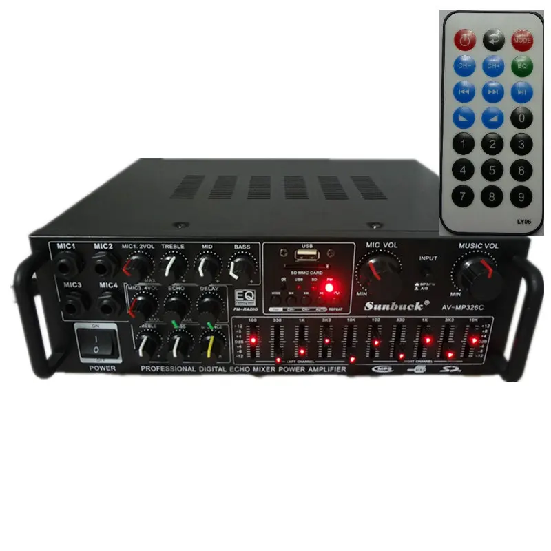 Новый 220V 240V 200W + SUNBUCK AV MP326C Профессиональная Цифровая Эхо смеситель усилитель