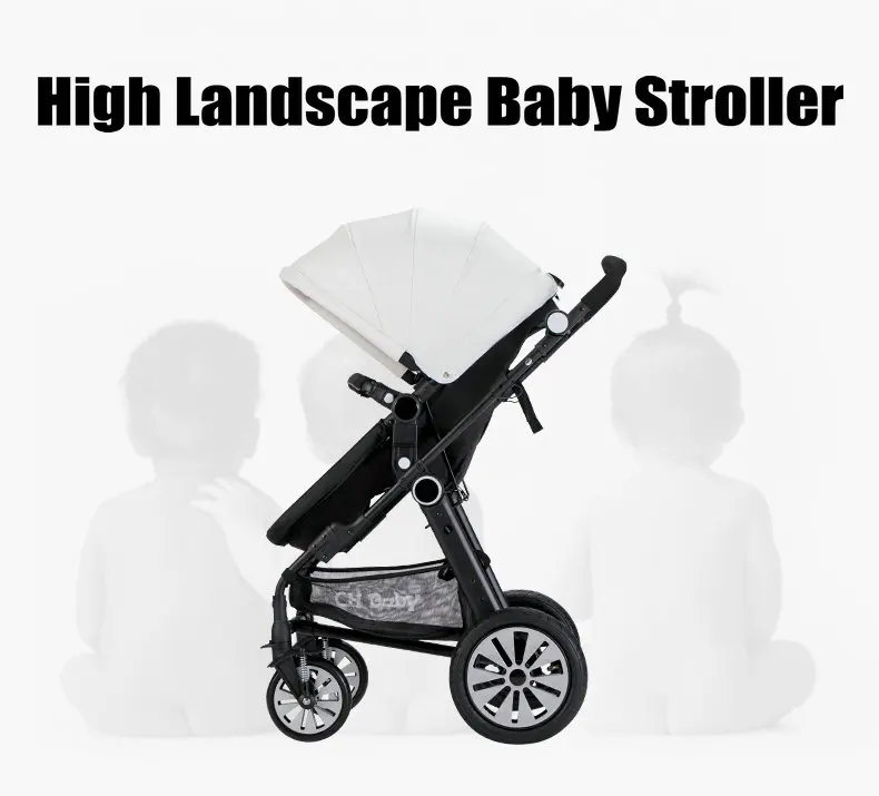 CH baby красивый пейзаж для детей коляска, сложенная детская коляска с резиновым колесом, хорошая ударопрочная детская коляска с крышкой для ног