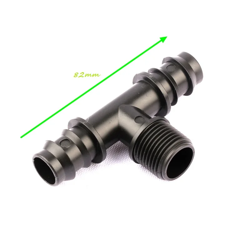 

5pcs 20mm PE Pipe Fittings 1/2'' Male Thread Tee Barbed Connectors High Quality Easy Install Irrigation Water Pipe Connectors