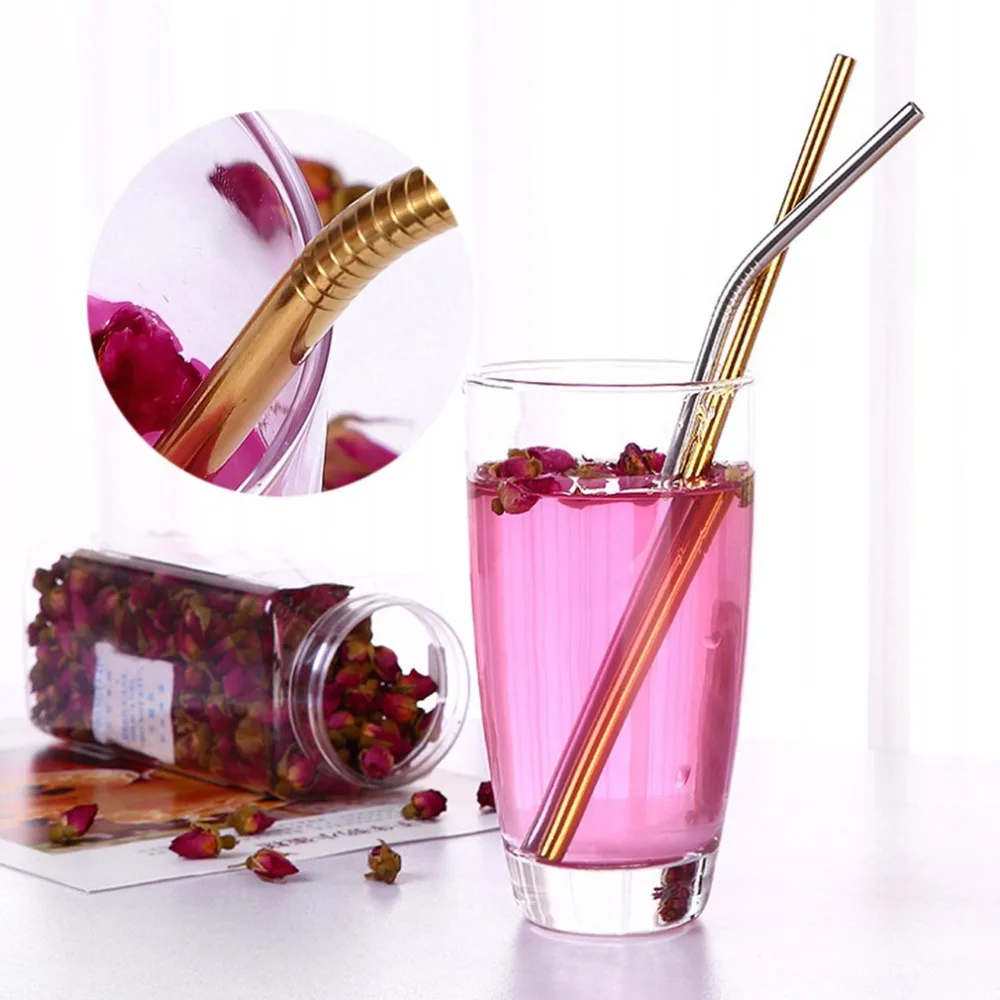 Bend Stainless Steel Straws Metal Water Drinking straws Reusable Metal