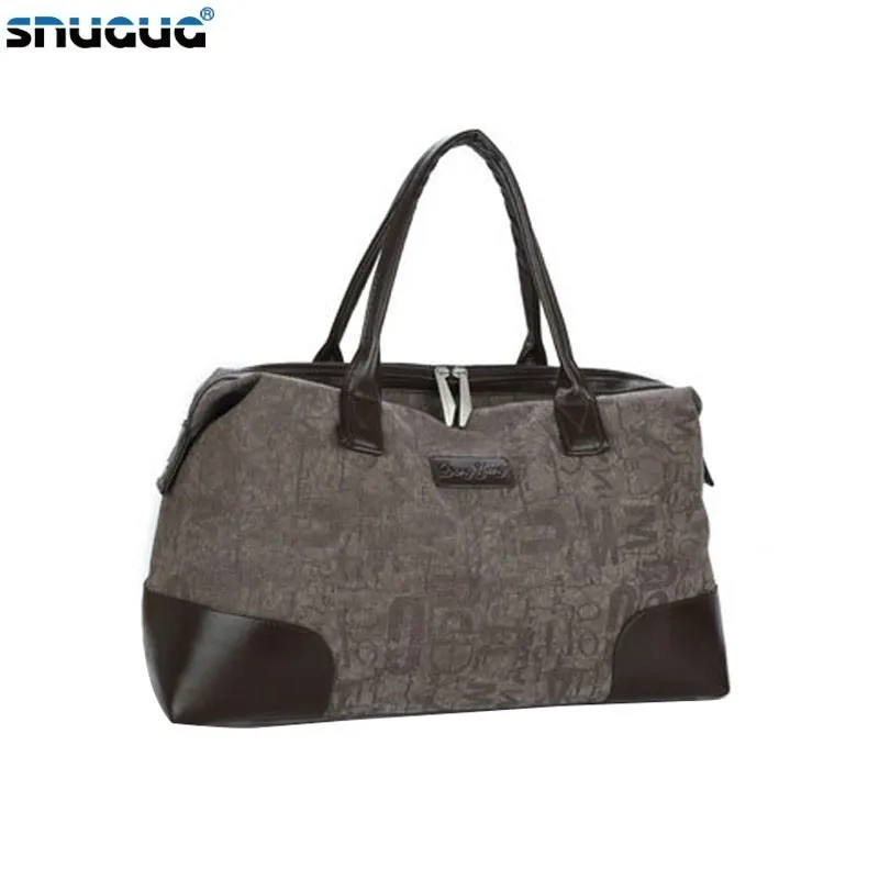 SNUGUG Canvas Leather Men Travel Bags Carry on Luggage Bags Men Duffel Bags Travel Tote Large ...