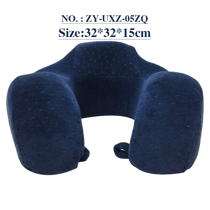ZY-UXZ-05ZQ Velvet Solid color U Shaped Pillow Airplane Travel Pillow Office Comfortable Cushion Memory Foam Neck Car Bedding Pillows - Цвет: ZY-UXZ-05ZQ