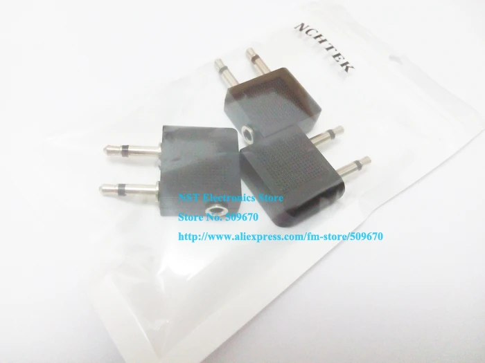 

NCHTEK AIRPLANE HEADPHONE PLUG ADAPTER/Airline Adapter 3.5MM Female to Dual Prong 3.5MM Mono Jack Connector/Free Shipping/25PCS