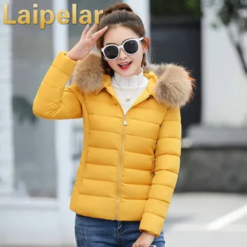 

2018 New style Winter Jacket Women Coats Artificial collar Female Parka Thick Cotton Padded Lining Winter Coat Ladies S-4XL