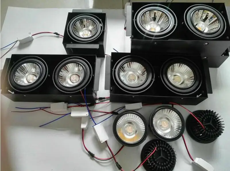 Бесплатная доставка 2 головки квадратный 2x15 Вт 1x15 COB светодиодный светильник с