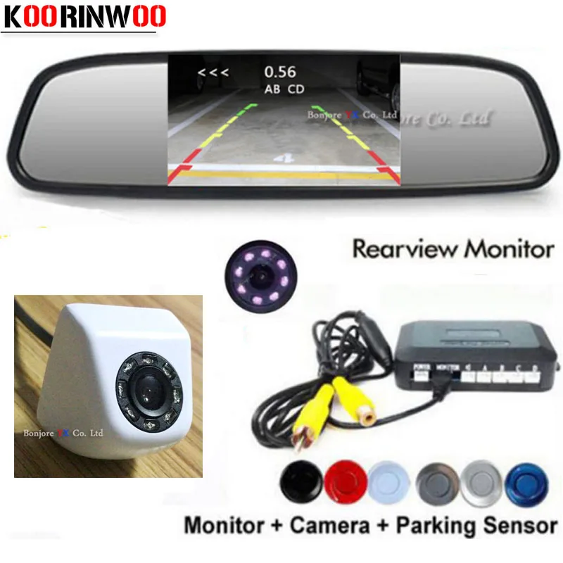 

Koorinwoo 2019 Parktronic Dual Core Car Parking Sensors Buzzer 4 Radars Alarm Car Rear View Camera Mirror Monitor Parking Assist