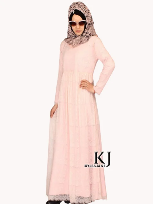 Мусульманское женское платье djellaba повседневное abaya плюс размер caftan кружевное длинное платье Турецкий Дубай халат Арабская традиционная одежда KJ