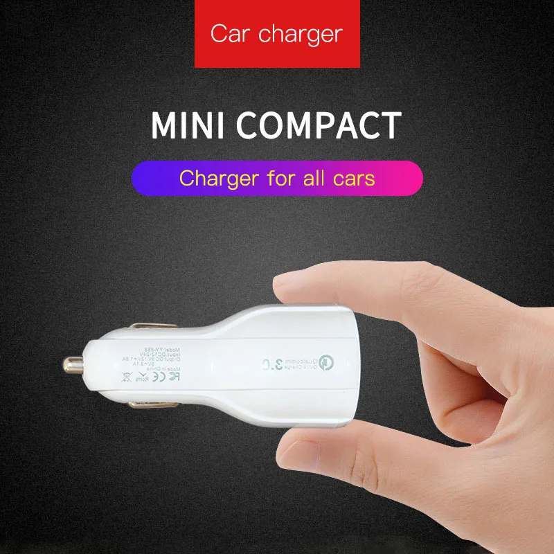 Автомобильное зарядное устройство DIYKIT Quick Charge 3 0 мобильный телефон Dual Usb адаптер