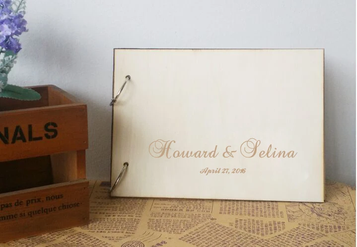 Custom Gifts Diy Wood Wedding Photo Al Rustic Guest Book Aeproduct Getsubject