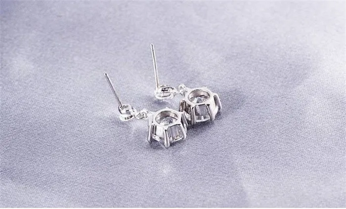 YHAMNI Мода 925 пробы Серебряное кольцо ожерелье серьги Ювелирные наборы 6 мм CZ Диамант свадебные наборы для женщин YS044