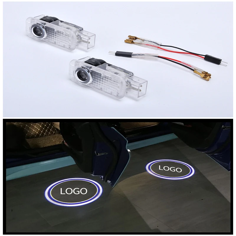 2 Pcs LED Ghost Light Projector Puddle Laser Light For Audi A3