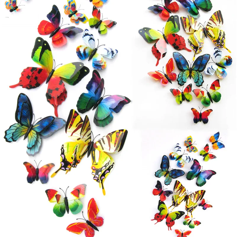 Magnetic Fridge Magnets 10pcs Artificial Butterfly Luminous For Home Christmas Wedding Decoration magnetic fridge stickers refrigerator decor