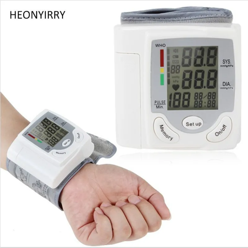 

Automatic Digital Sphygmomanometer Wrist Cuff Arm Blood Pressure Monitor Meter Gauge Measure Bracelet Device Household Monitor