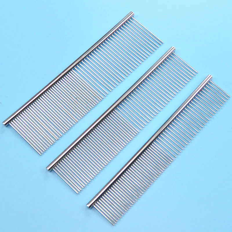 

19cm Pet Comb Cat Dog Grooming Tool Shedding Combs Dog Comb Professional Steel Grooming Comb Dog Cat Cleaning BrushSingle