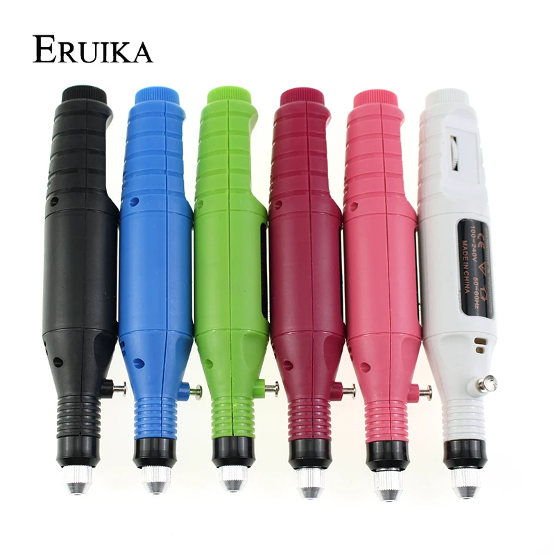 ERUIKA 1 компл. профессиональная ручка электрическая машина маникюр педикюр 6 Биты Пилочки для ногтей nail сверлильный станок Nail Art инструменты