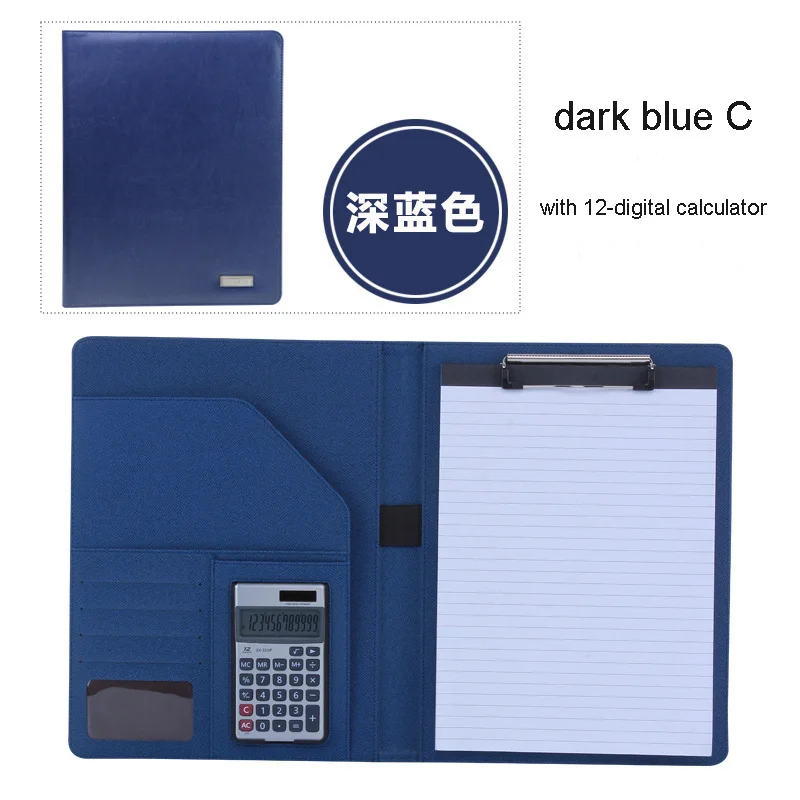 A4 многофункциональная, деловая, для офиса, выделенная папка менеджер по продажам на зажиме/соски с ручкой для подписи контракта carpetas паста esc 556C - Цвет: dark blue C style