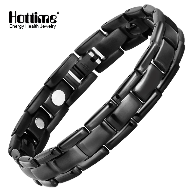 Hottime Men Jewelry Pain Relief 316L Stainless Steel Bracelet In PVD