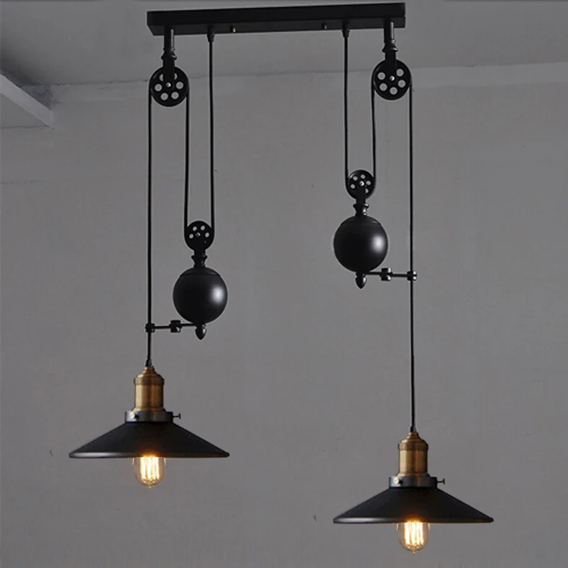 Us 146 3 5 Off Kitchen Rise Fall Lights Pulley Retro Style Pendant Lamps Black And Lighting Hanging Lamp In Us 146 3 5 Off Kitchen Rise Fall Lights Pulley Retro Style Pendant Lamps Black And Lighting Hanging Lamp In